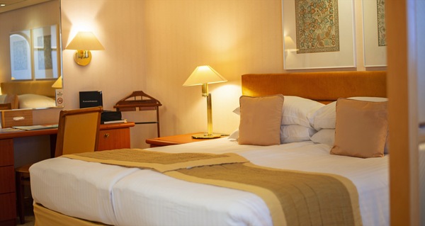 Fred. Olsen Cruise Line Balmoral Premier Suite Bedroom.jpg